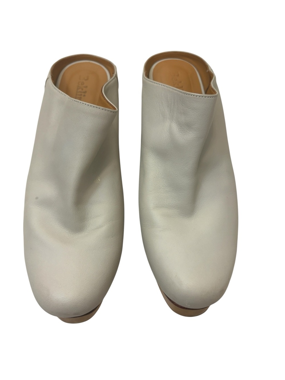 Beklina Cream Leather Slip-On Mules